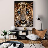 Poster Leopard Close-up - Dibond - Meerdere Afmetingen & Prijzen | Wanddecoratie - Interieur - Art - Wonen - Schilderij - Kunst