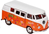 Metalen Volkswagen Microbus 1962: Oranje Met Opdruk