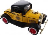 schaalmodel classic cars die-cast geel/zwart 12 cm