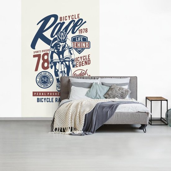 Papier Peint - Papiers Papier peint photo Cyclisme - Bicyclette - Vintage - Largeur 200 cm x Hauteur 300 cm