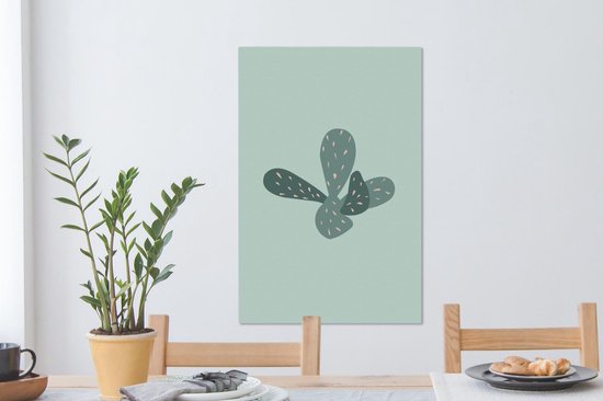 Tableau Été - Cactus - Blauw - 60x90 cm - Décoration murale