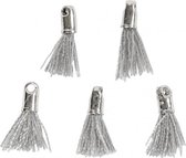 tassels 10 mm 5 stuks grijs