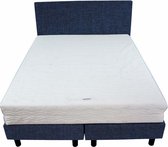 Bedworld Boxspring 200x210 - Medium - Linnenlook - Donker blauw (S80)