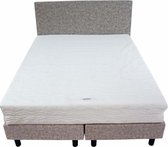 Bedworld Boxspring 140x220 - Medium - Lederlook - Zilvergrijs (WL80)