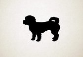 Shih-poo - Silhouette hond - L - 68x96cm - Zwart - wanddecoratie