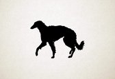 Silken Windhound - Silhouette hond - S - 39x56cm - Zwart - wanddecoratie