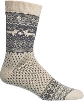 Noors wollen sokken met Marino en Apalca wol, 2 paar, wol wit, maat 43/46