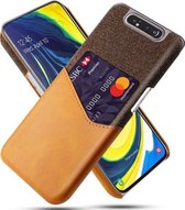 Voor Samsung Galaxy A80 Doek Textuur PC + PU lederen achterkant Schokbestendig hoesje met kaartsleuf (oranje)