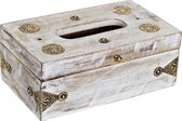 Doos voor doekjes DKD Home Decor Blik Mangohout
