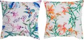 Kussen DKD Home Decor Multicolour Blommor Polyester (2 pcs) (45 x 10 x 45 cm)