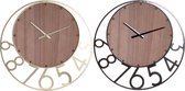 Muurklok DKD Home Decor Glam Ijzer Hout MDF (2 pcs) (60 x 4 x 60 cm)