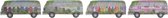 Schilderij DKD Home Decor Hout Papier Bus (4 pcs) (40 x 1 x 18 cm)
