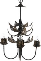 Plafondlamp DKD Home Decor Zwart Metaal Lakens (50 x 50 x 154 cm)