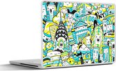 Sticker pour ordinateur portable - 11,6 pouces - New York - Blauw - Jaune