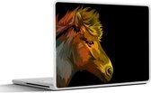 Laptop sticker - 15.6 inch - Paard - Geel - Zwart - Meisjes - Kinderen - Meiden - 36x27,5cm - Laptopstickers - Laptop skin - Cover