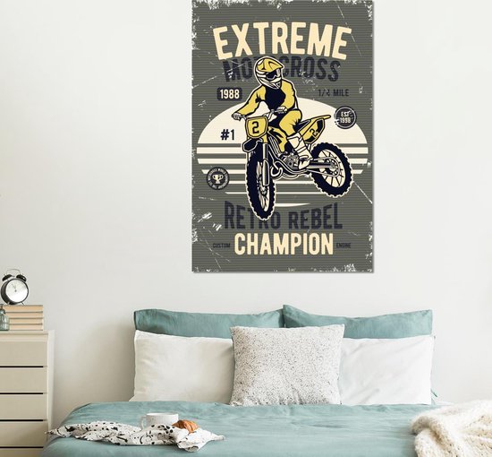 Décoration murale Métal - Aluminium Peinture Industrielle - Moteur - Rétro - Jaune - 100x150 cm - Dibond - Photo sur aluminium - Décoration murale industrielle - Pour le salon / chambre