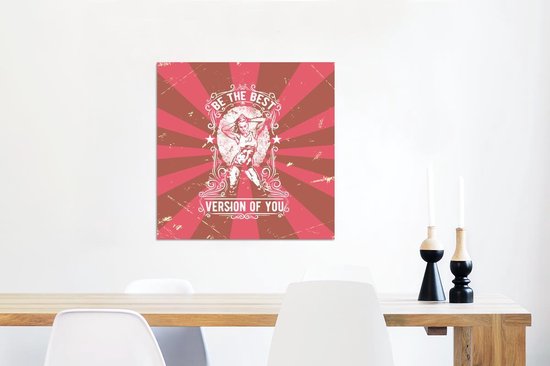 Décoration murale Métal - Aluminium Peinture Industrielle - Vintage - Femme - Sport - 50x50 cm - Dibond - Photo sur aluminium - Décoration murale industrielle - Pour le salon / chambre