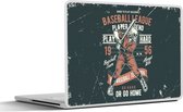 Laptop sticker - 13.3 inch - Vintage - Skelet - Honkbal - 31x22,5cm - Laptopstickers - Laptop skin - Cover