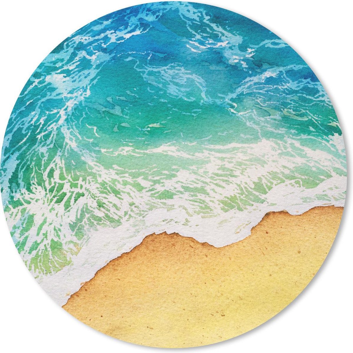 Muismat rond 30x30 cm - Mousepad Strand - Zee - Golf - Ronde muismatten