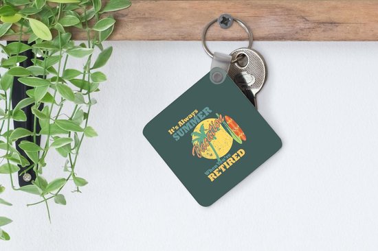 Porte-clés - Vintage - Planche de surf - Palmier - Plastique