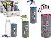 Glazen Fles met Neopreen Hoes POSITIVE SORT 500 ml