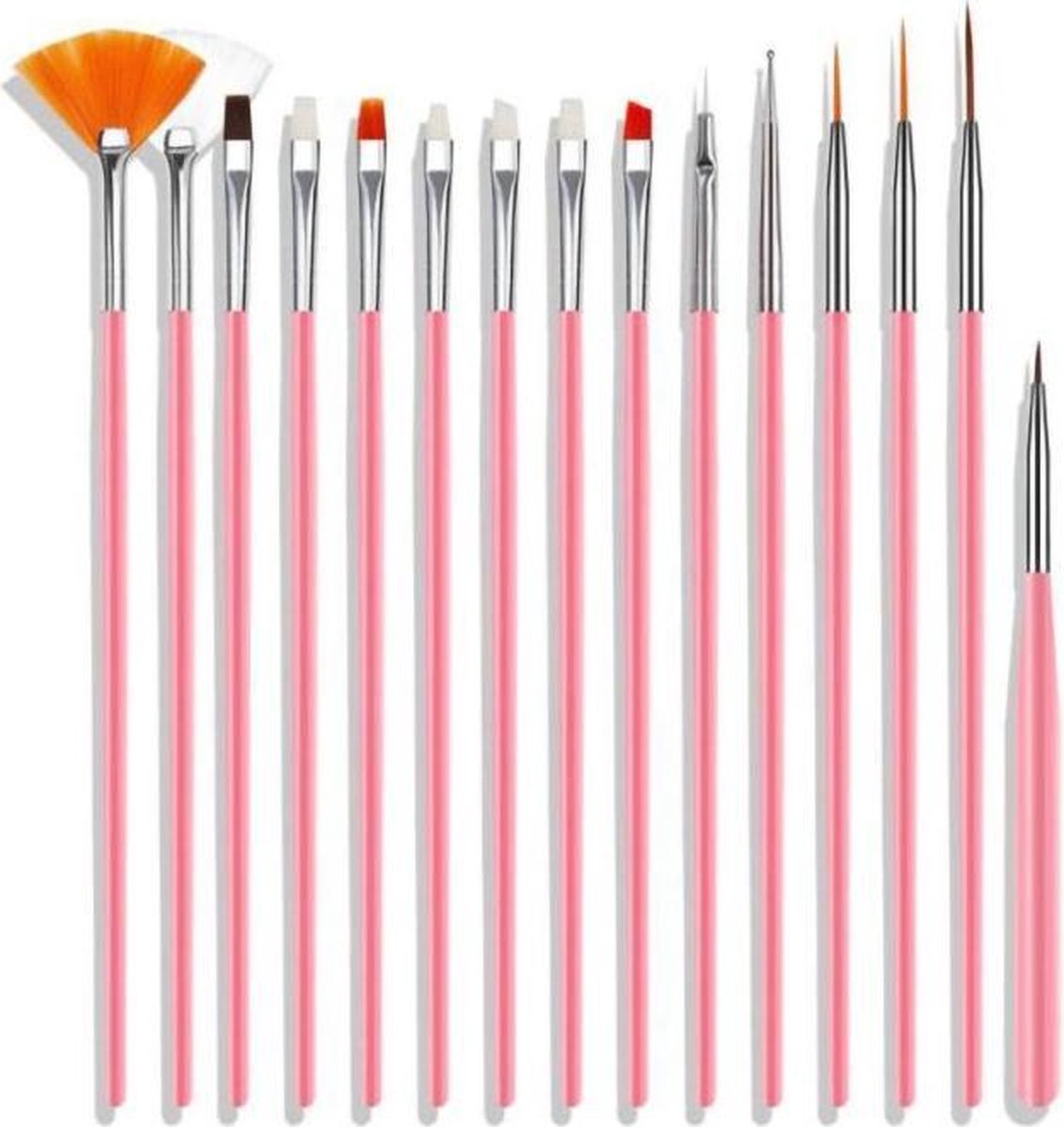 SUNONE 15-Delige Nail Art Penselen Set Roze
