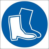 Vloerpictogram “veiligheidsschoenen verplicht” Wit & Blauw Anti-slip-vloersticker
