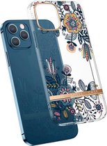 Hoog doorschijnend galvanisch bloempatroon TPU + pc schokbestendig hoesje voor iPhone 11 Pro Max (Po-fase bloemen)