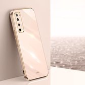 Voor Huawei nova 7 5G XINLI Straight 6D Plating Gold Edge TPU Shockproof Case (roze)