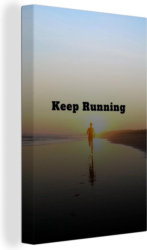 Tableau Peinture sur Toile Course à pied - Sports - Citation - 60x90 cm - Décoration murale