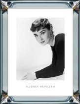50 x 60 cm - Spiegellijst met prent - Audrey Hepburn - prent achter glas