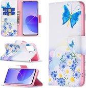 Voor OPPO Reno6 Gekleurd Tekenpatroon Horizontale Flip Lederen Case met Houder & Kaartsleuven & Portemonnee (Butterfly Love)