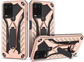 Voor OPPO Realme 8 5G Schokbestendige TPU + pc-beschermhoes met houder (roségoud)