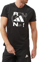 Adidas Run Logo Hardloopshirt Zwart Heren - Maat L
