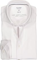 OLYMP Level 5 24/Seven body fit overhemd - mouwlengte 7 - wit tricot - Strijkvriendelijk - Boordmaat: 43