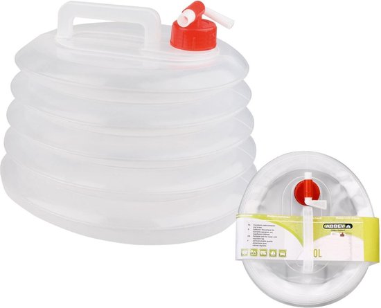 Abbey Camp Watercontainer - 10 Liter - Met Kraan - Transparant van Abbey Camp — afbeelding 4