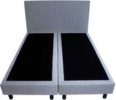 Bedworld Boxspring 140x210 - Velours - Zilvergrijs (ML70)