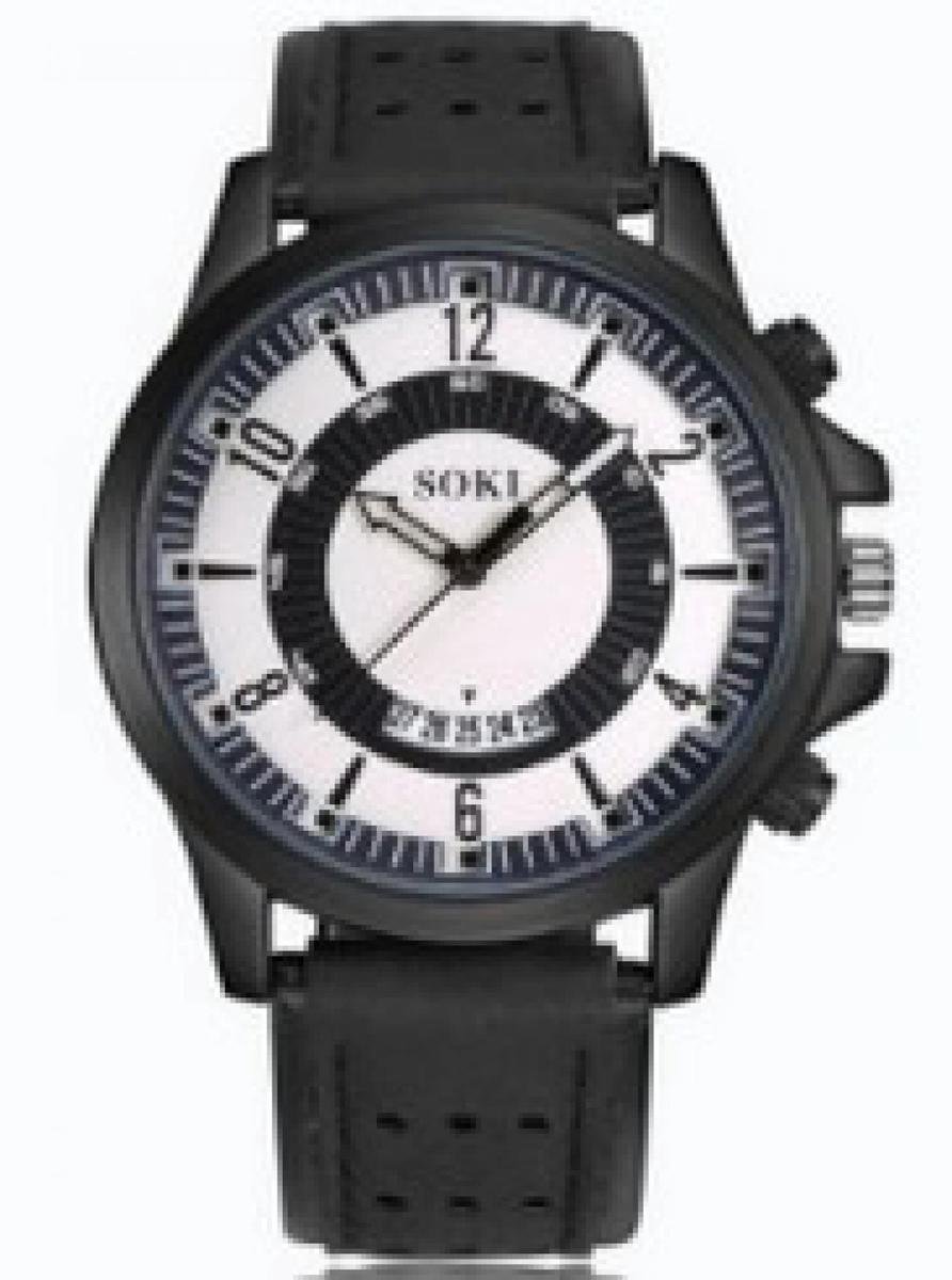 Hidzo Horloge Soki ø 37 mm - Zwart - Inclusief horlogedoosje