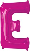 folieballon letter E 53 x 81 cm roze
