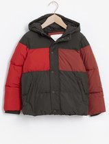 Sissy-Boy - Donkergroene colorblock puffer jas