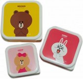 snackbox-set Line Friends 3-delig