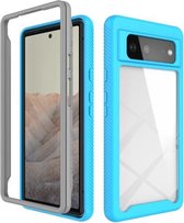 Voor Google Pixel 6 Sterrenhemel Effen Kleur Serie Schokbestendige PC + TPU Case (Lichtblauw)