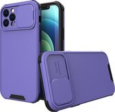 Schuifcamera Cover Design PC + TPU-beschermhoes voor iPhone 11 Pro Max (paars)