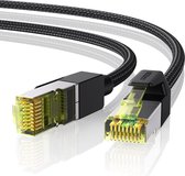 UGREEN Cat7 Ethernet Kabel Nylon Patchkabel met RJ45 Connector 10Gbps 600MHz Cat7 FTP LAN Kabel Compatibel met Cat6 Cat5e Cat5 voor Router, PS5, PS4, Modem, Switch, TV enz.1m