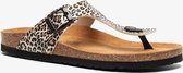 Hush Puppies dames bio teenslippers luipaardprint - Bruin - Maat 36