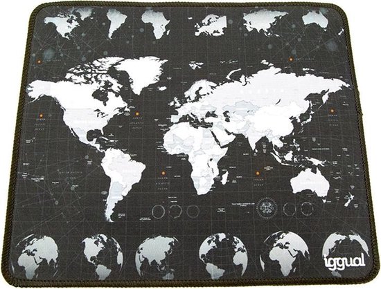 Foto: Mouse mat iggual igg317310 world map black white