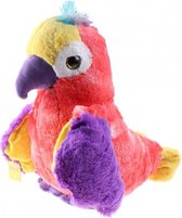 papegaai Big Eye junior 43 cm pluche roze/paars/geel