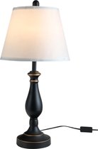 Nancy's Alnwick Set Of 3 Lamp - Zwart, Wit - Metaal, Polyester, Katoen - 14,96 cm x 14,96 cm x 62,2 cm