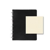 Atoma PUR notitieboekje formaat A5 dot grid zwart leder 144 bladzijden