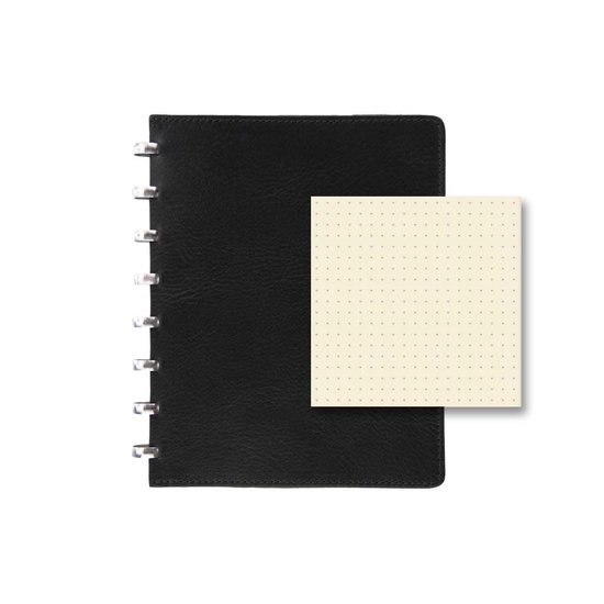 Ongeëvenaard erfgoed gas Atoma PUR notitieboekje formaat A5 dot grid zwart leder 144 bladzijden |  bol.com